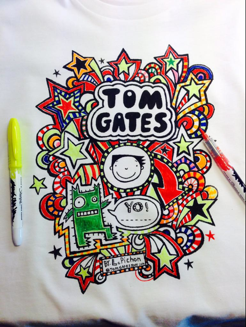 And here is one of the new TOM GATES T Shirts after I had a go at colouring it in!
